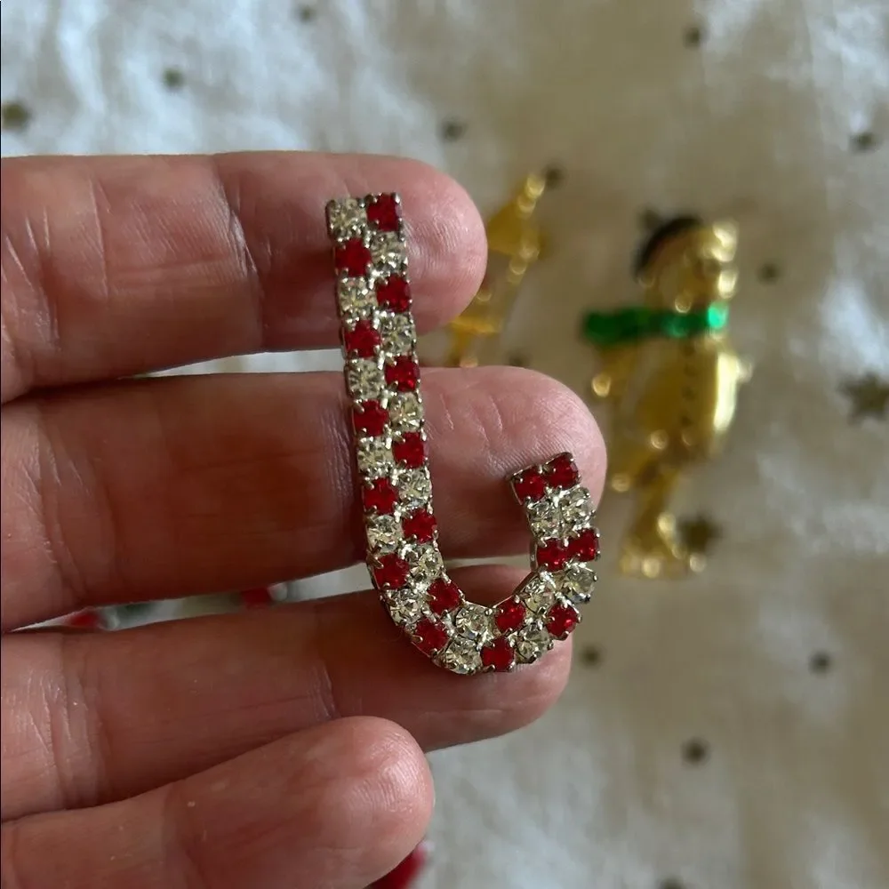 Festive Holiday Brooch and Bracelet Set